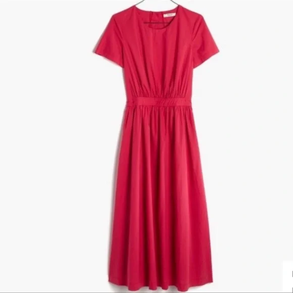 madewell open back midi dress Madewell Open-Back Midi Cover-Up Dress in Crinkle Cotton